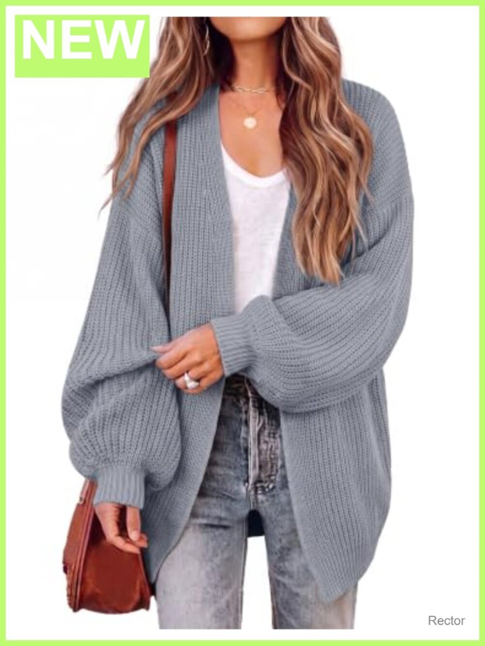 Oversized Chunky Knit Open Front Bell Sleeve Cardigan Sweater